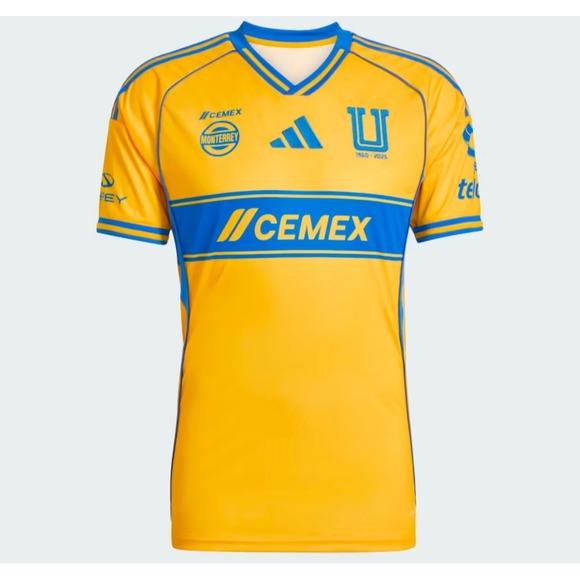 adidas Other - Adidas Tigres UANL 2024-2025 Home Jersey Yellow Blue Soccer Shirt Mens Medium